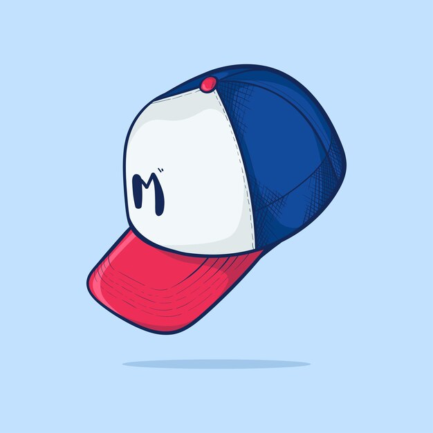 Premium Vector | Hand drawn baseball cap. flat style vector