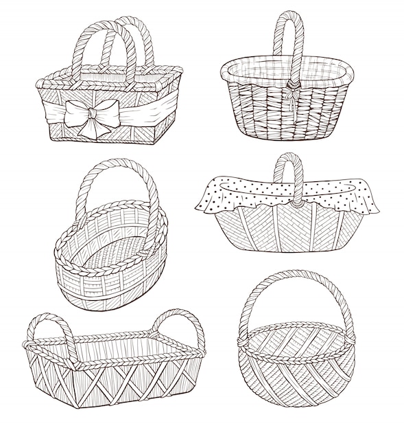 Premium Vector Hand drawn basket illustration