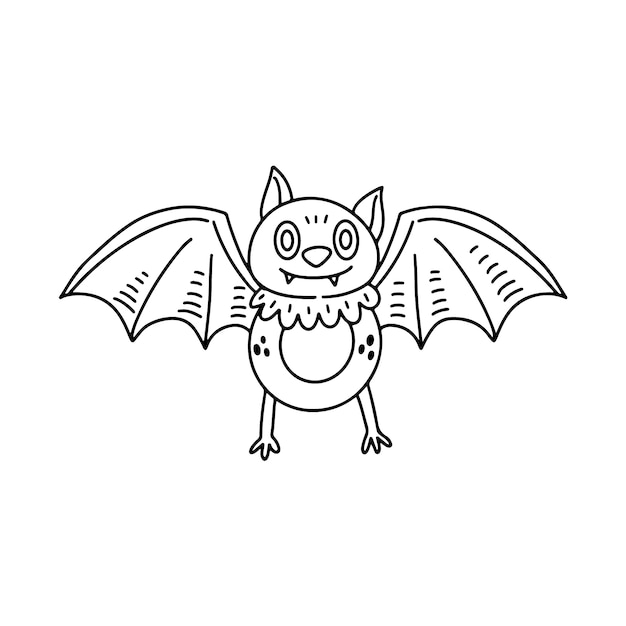 Premium Vector | Hand drawn bat outline illustration