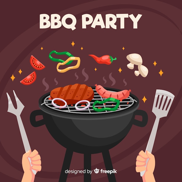 Hand drawn bbq background Vector | Free Download