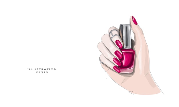 Premium Vector | Hand drawn beautiful manicure sketch. stylish ...