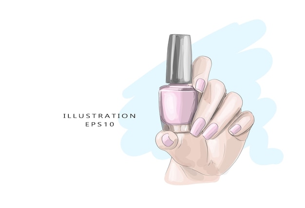 Premium Vector | Hand drawn beautiful manicure sketch. stylish ...