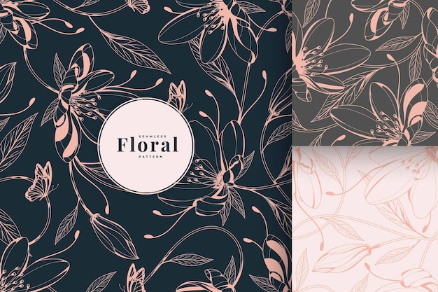 Premium Vector Hand Drawn Beautiful Pastel Colour Floral Pattern Collection