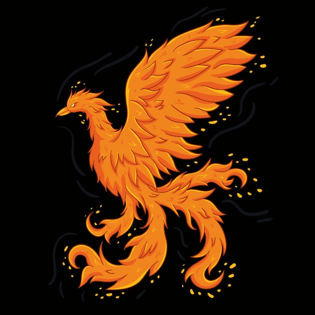 Free Vector Hand Drawn Beautiful Phoenix Bird