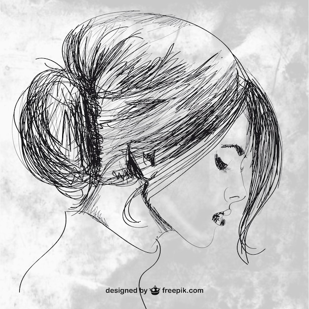 Premium Vector Hand Drawn Beautiful Woman