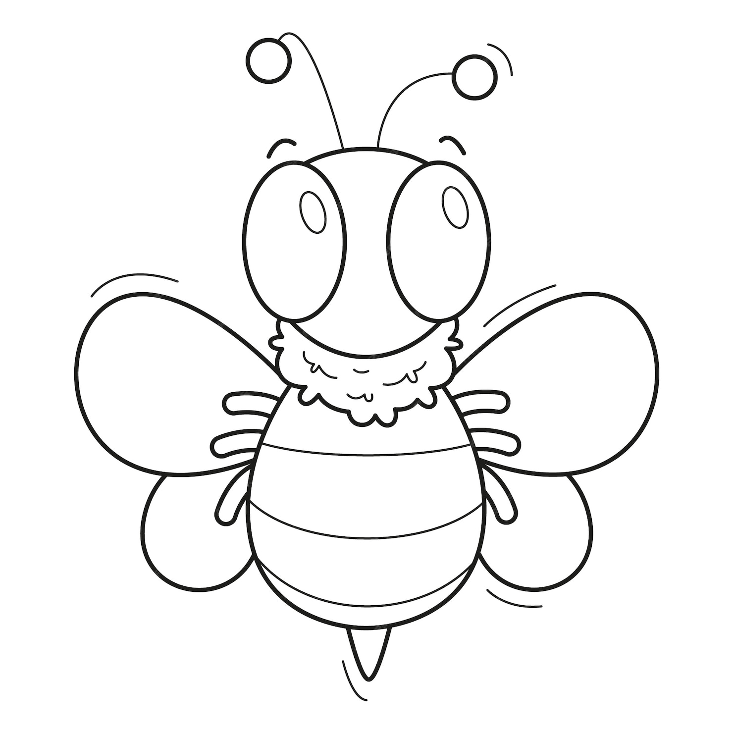 Free Vector | Hand drawn bee outline illustration