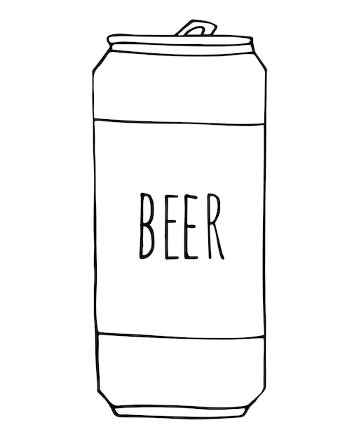 Premium Vector | Hand drawn beer can isolated on white background