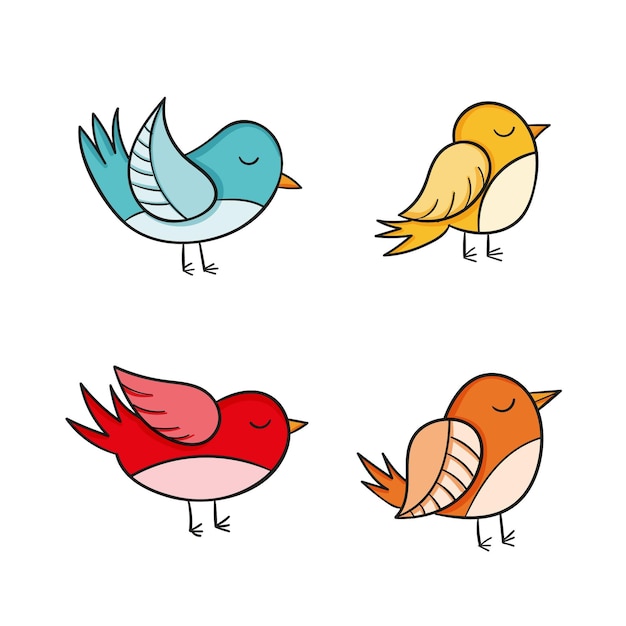 Free Vector | Hand drawn bird collection