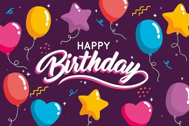 Premium Vector | Hand drawn birthday background with balloons