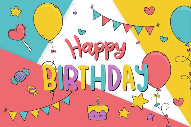 Free Vector | Hand-drawn birthday background