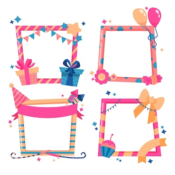 Free Vector | Hand drawn birthday collage frame with gifts