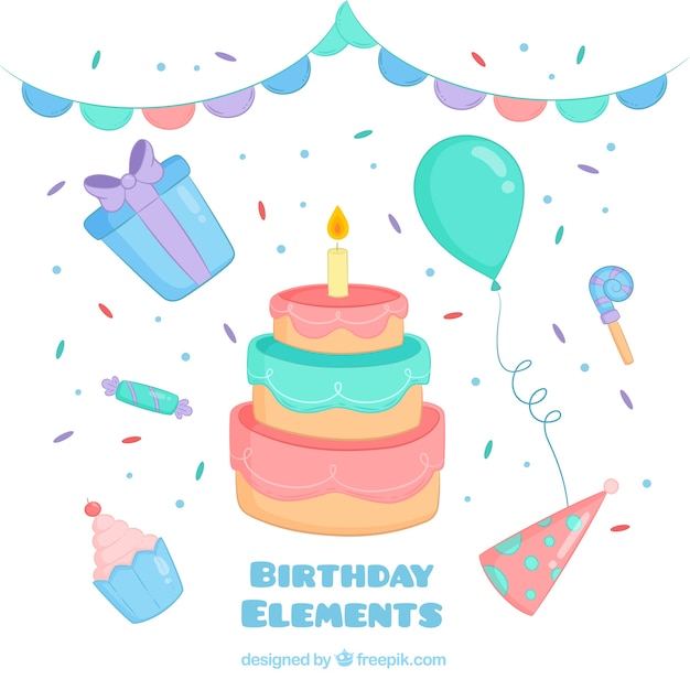 free-vector-hand-drawn-birthday-element-collection