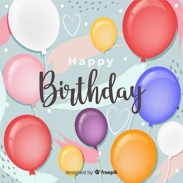 Free Vector | Hand drawn birthday with balloons background