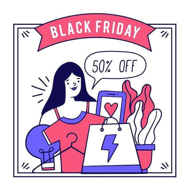 Free Vector Hand drawn black friday concept