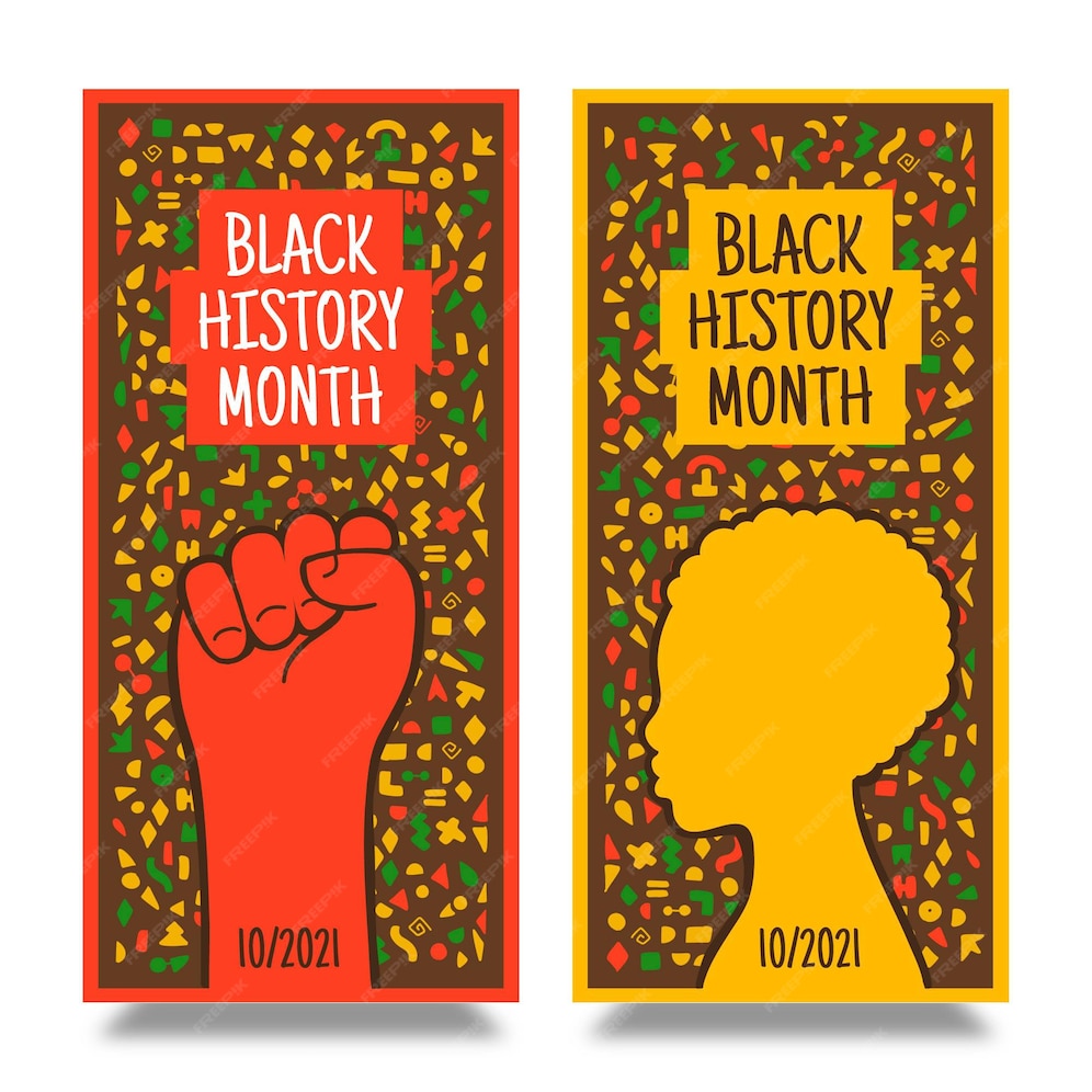 Free Vector Hand drawn black history month vertical banners set