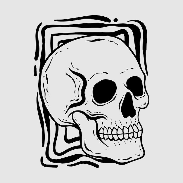 Premium Vector | Hand Drawn Black Skull Illustration Premium Vector