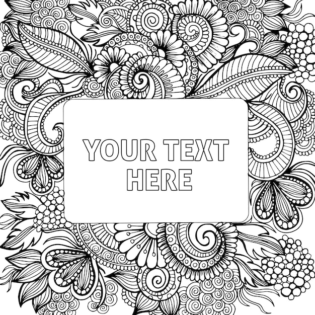 Free Vector | Hand drawn black & white adult coloring background