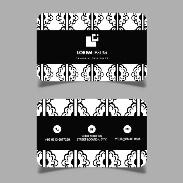 Download Free Hand Drawn Black And White Pattern Visiting Card Free Vector Use our free logo maker to create a logo and build your brand. Put your logo on business cards, promotional products, or your website for brand visibility.