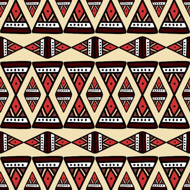 Premium Vector Hand Drawn Bohemian Tribal Seamless Pattern