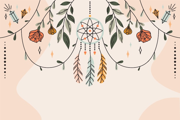 Free Vector | Hand drawn boho background