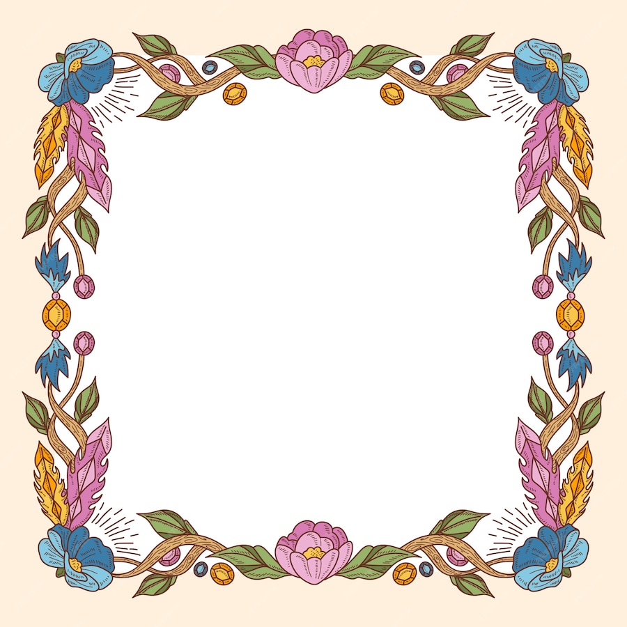 Free Vector | Hand drawn boho frame design