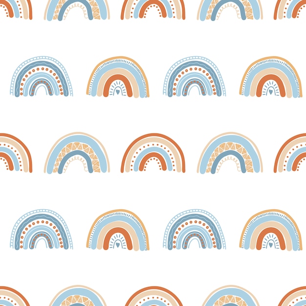 Download Hand drawn boho rainbows | Premium Vector