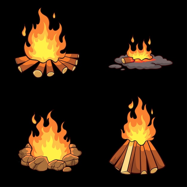 Premium Vector Hand drawn bonfire collection