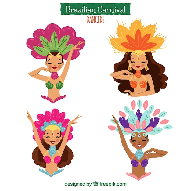 Hand drawn brazilian carnival dancer
collection