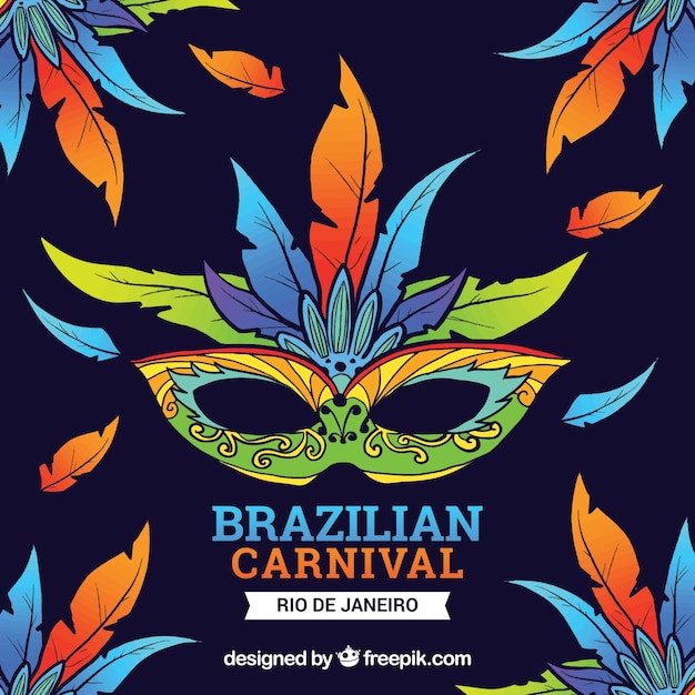 Free Vector Hand Drawn Brazilian Carnival Mask