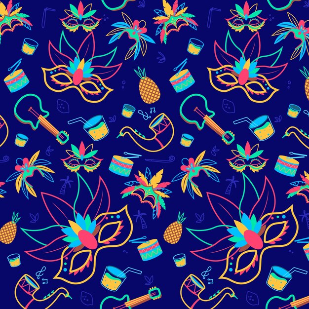 Free Vector | Hand-drawn brazilian carnival pattern design