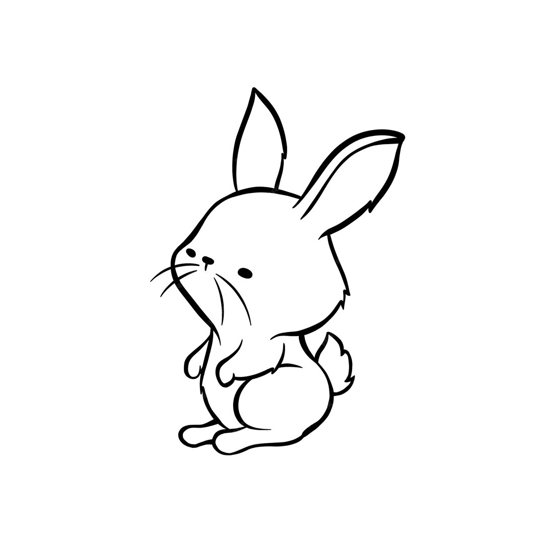 Free Vector | Hand drawn bunny outline illustration