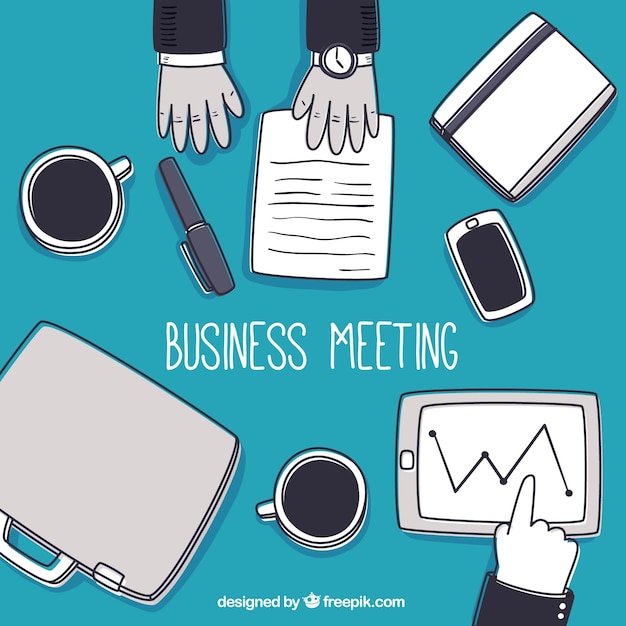 Hand drawn business meeting background