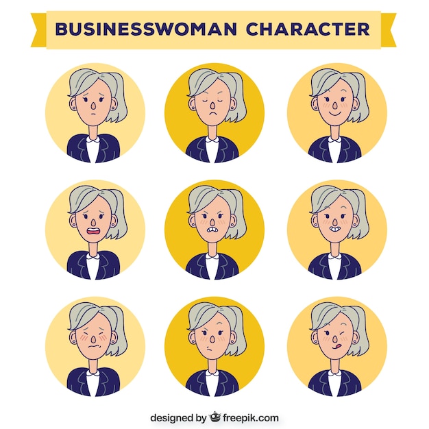 Hand drawn business women characters