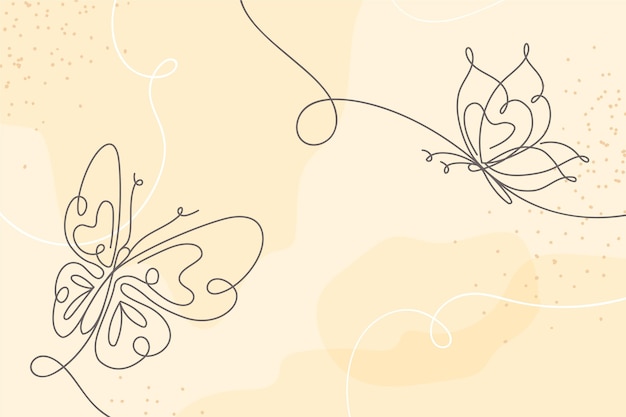 Premium Vector | Hand drawn butterfly outline background