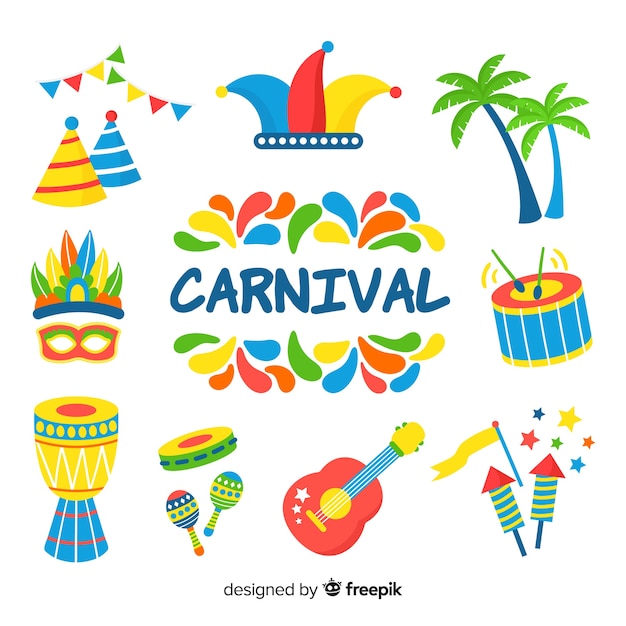 Free Vector | Hand drawn carnival element collection