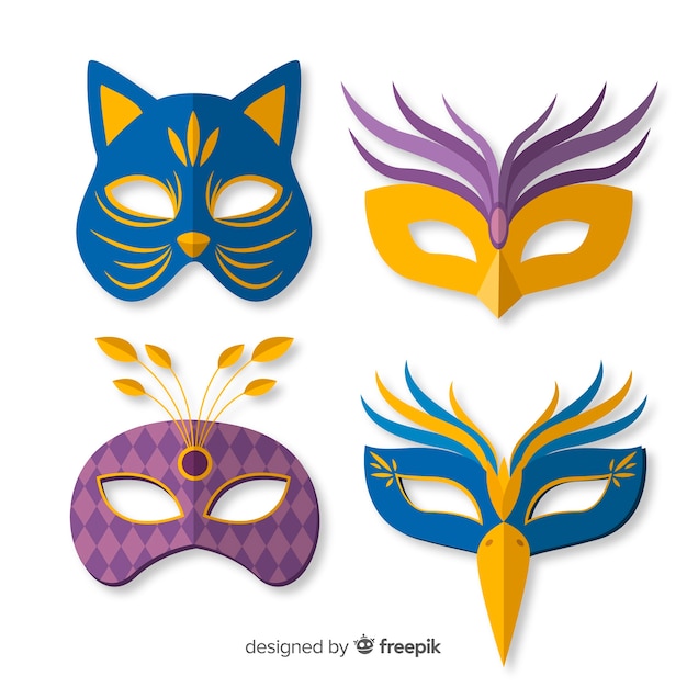 Hand drawn carnival mask collection | Free Vector