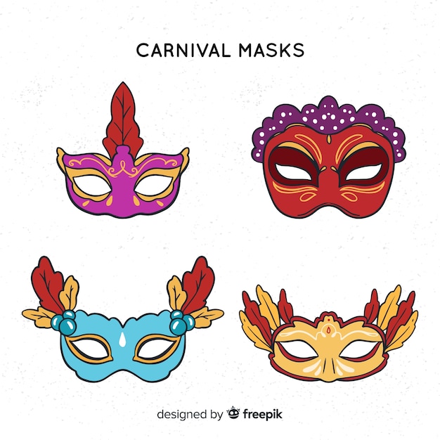 Free Vector | Hand drawn carnival mask collection