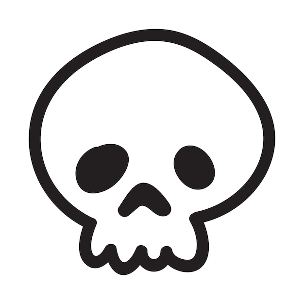 Premium Vector Hand drawn cartoon doodle skull. funny cartoon skull