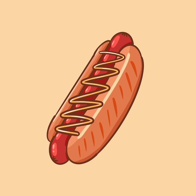 Premium Vector | Hand drawn cartoon hot dog food illustration design