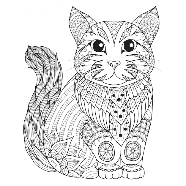 Free Vector | Hand drawn cat background