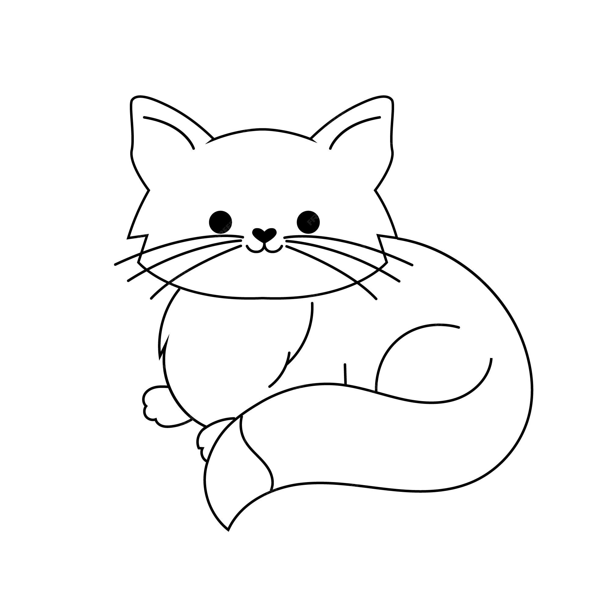 Premium Vector Hand drawn cat outline illustration