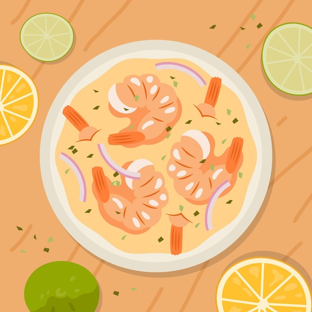 Free Vector Hand drawn ceviche illustration