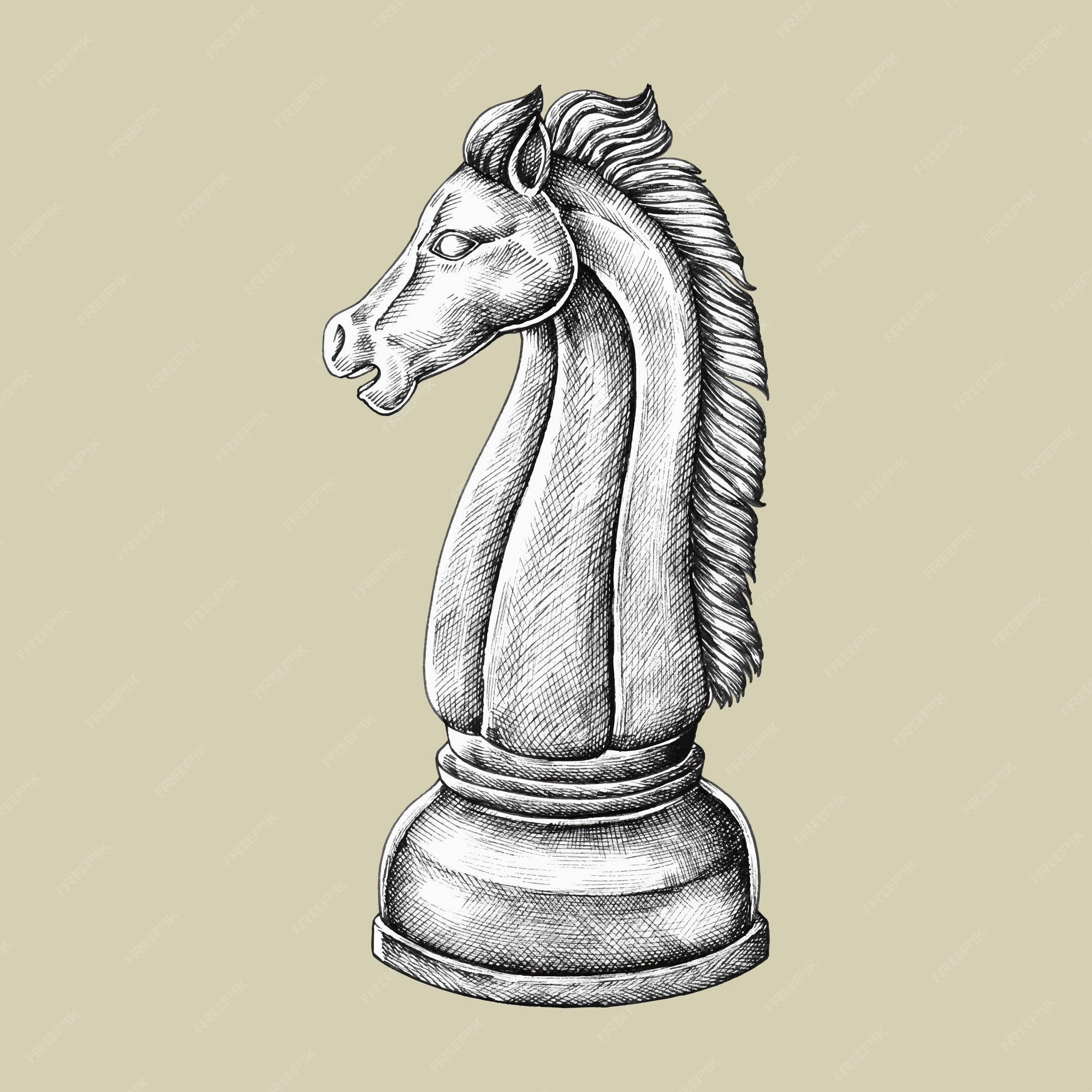 Premium Vector Handdrawn chess knight illustration