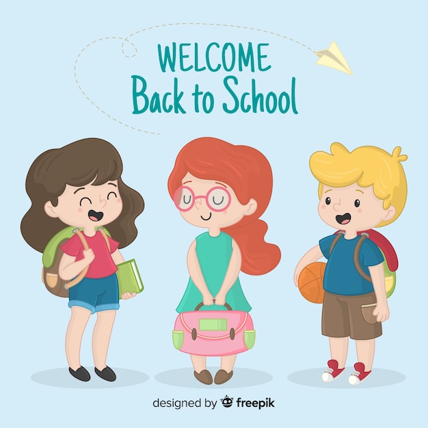 Hand drawn children back to school collection Vector | Free Download