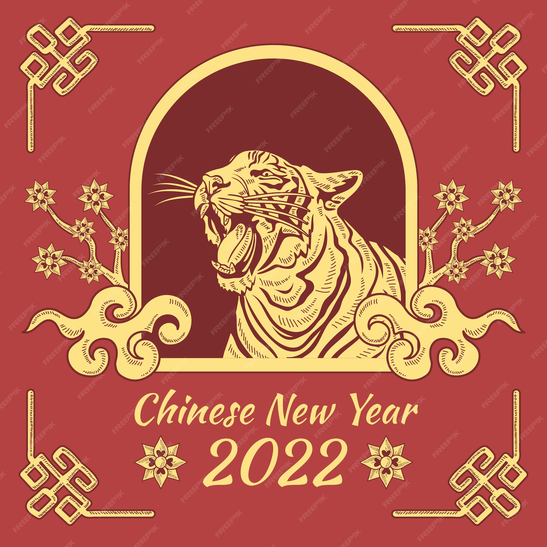 Premium Vector Hand drawn chinese new year illustration