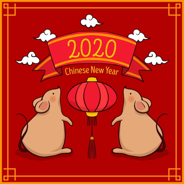 Free Vector | Hand drawn chinese new year