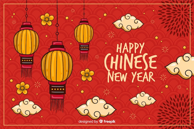 Free Vector | Hand drawn chinese new year