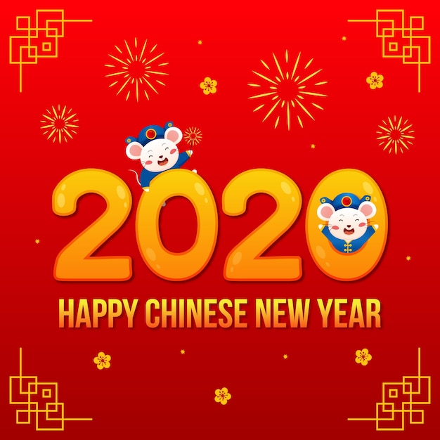 Free Vector | Hand drawn chinese new year