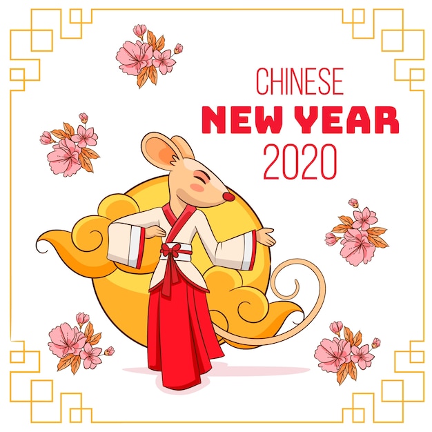 Free Vector | Hand drawn chinese new year