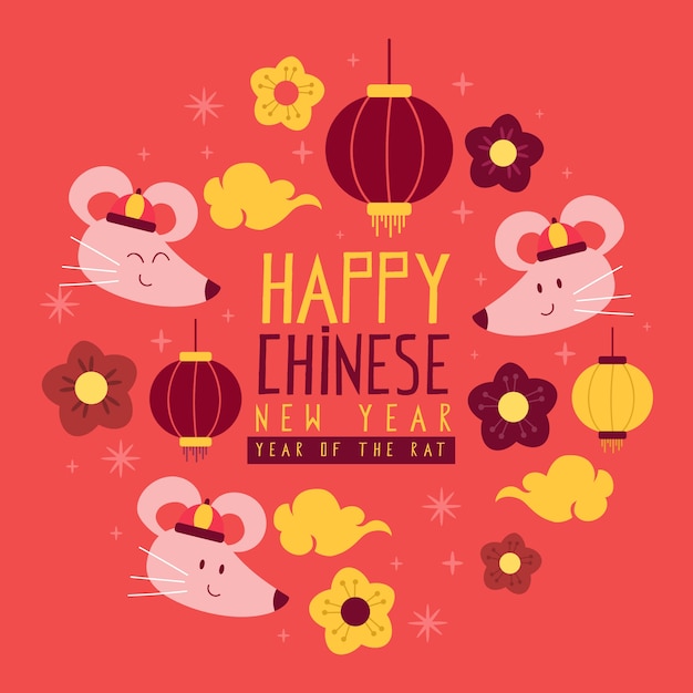 Free Vector | Hand drawn chinese new year